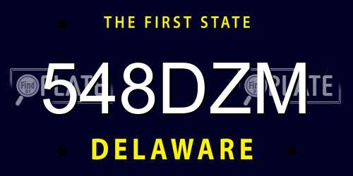 548DZM Delaware License Plate