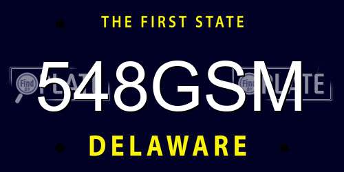 548GSM Delaware License Plate