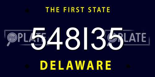 548I35 Delaware License Plate