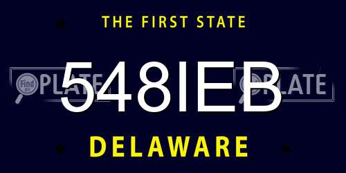 548IEB Delaware License Plate