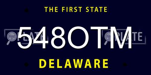 548OTM Delaware License Plate