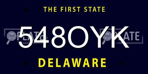 548OYK Delaware License Plate