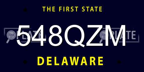 548QZM Delaware License Plate
