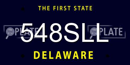 548SLL Delaware License Plate