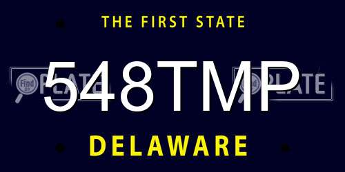 548TMP Delaware License Plate