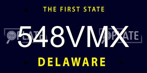 548VMX Delaware License Plate