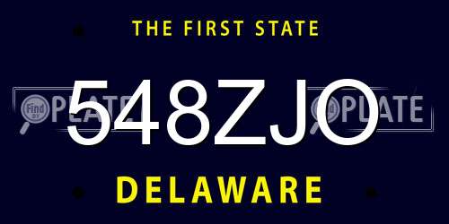 548ZJO Delaware License Plate