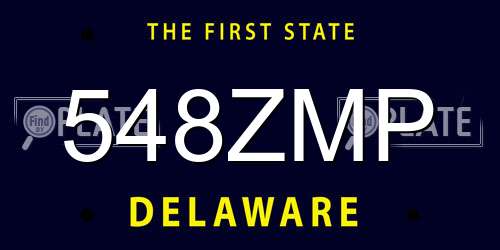 548ZMP Delaware License Plate