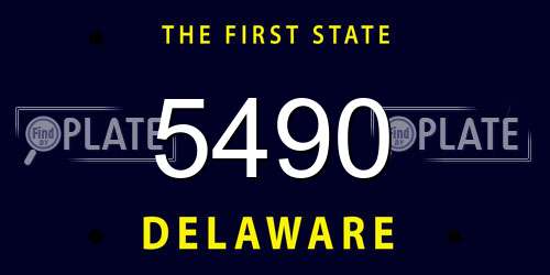 5490 Delaware License Plate