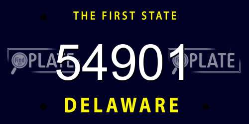 54901 Delaware License Plate