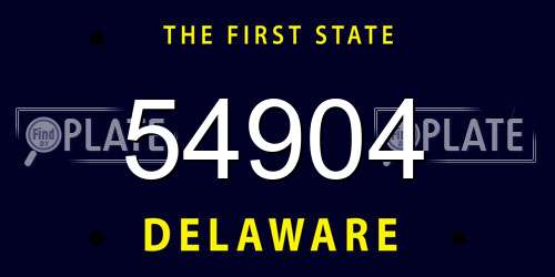 54904 Delaware License Plate