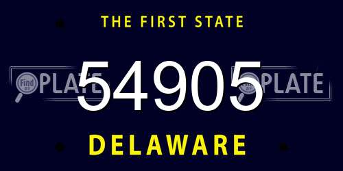 54905 Delaware License Plate