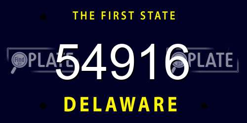 54916 Delaware License Plate
