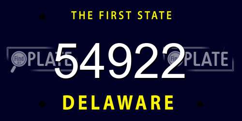 54922 Delaware License Plate