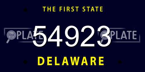 54923 Delaware License Plate