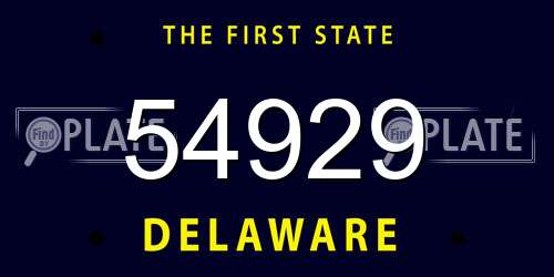 54929 Delaware License Plate