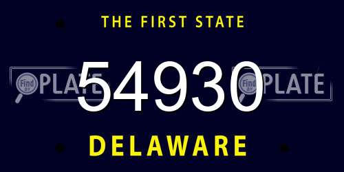54930 Delaware License Plate