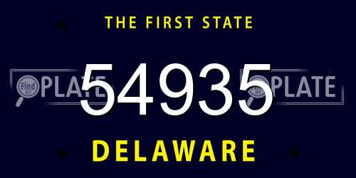 54935 Delaware License Plate