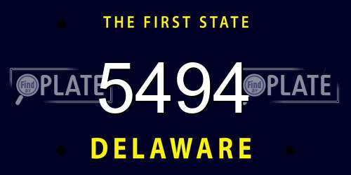 5494 Delaware License Plate