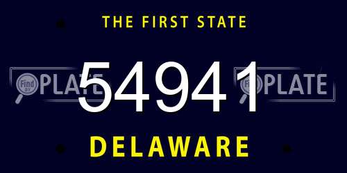 54941 Delaware License Plate