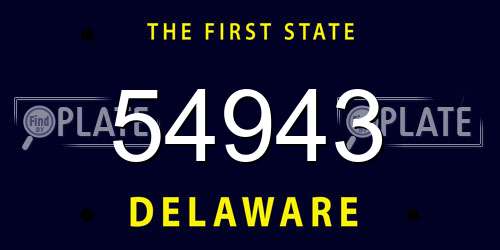 54943 Delaware License Plate