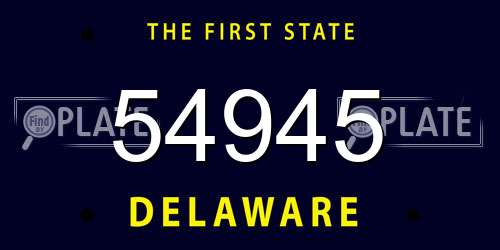 54945 Delaware License Plate
