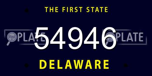 54946 Delaware License Plate