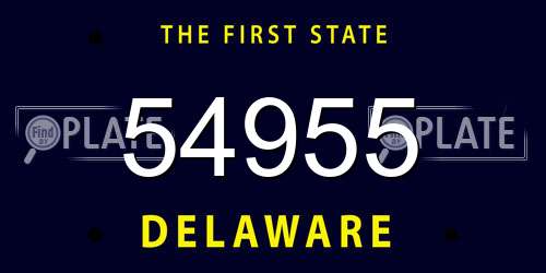 54955 Delaware License Plate