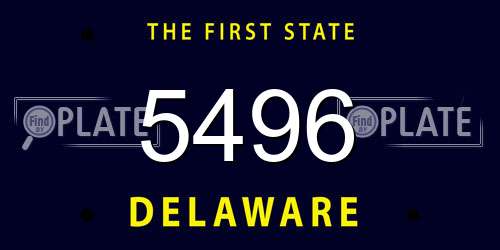 5496 Delaware License Plate