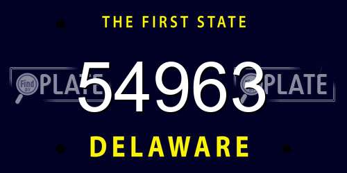 54963 Delaware License Plate