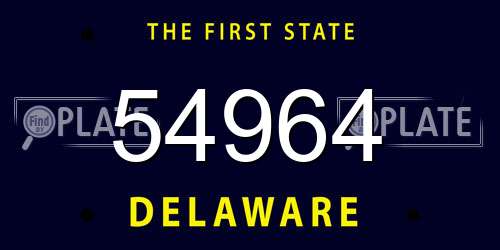 54964 Delaware License Plate