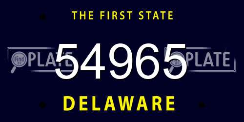 54965 Delaware License Plate