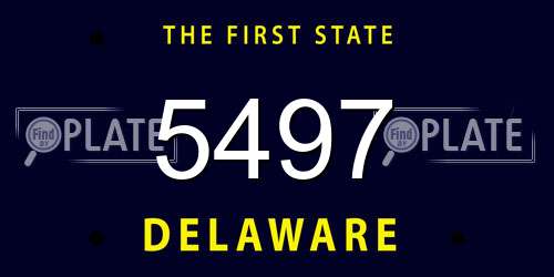 5497 Delaware License Plate