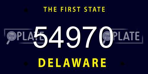 54970 Delaware License Plate