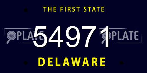 54971 Delaware License Plate
