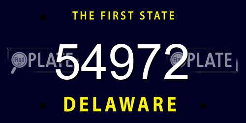 54972 Delaware License Plate