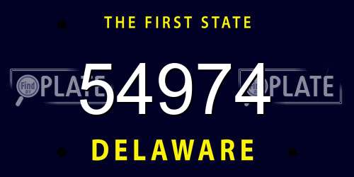 54974 Delaware License Plate