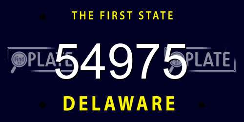 54975 Delaware License Plate