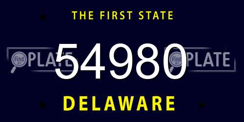 54980 Delaware License Plate