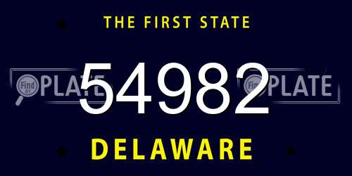 54982 Delaware License Plate