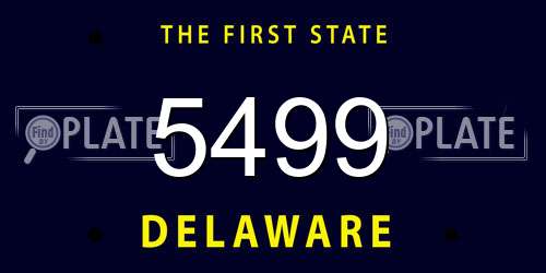 5499 Delaware License Plate