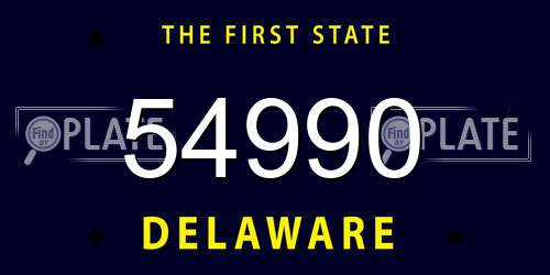 54990 Delaware License Plate