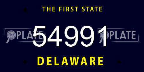 54991 Delaware License Plate