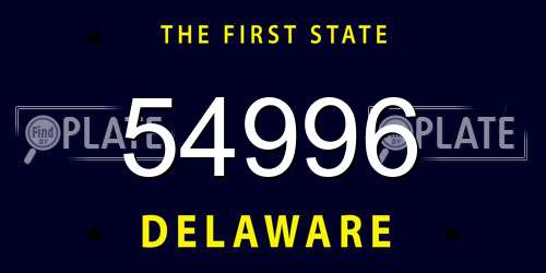 54996 Delaware License Plate
