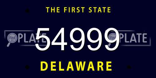 54999 Delaware License Plate