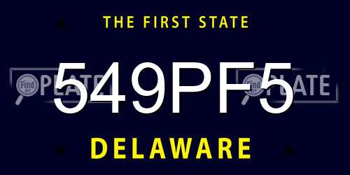 549PF5 Delaware License Plate