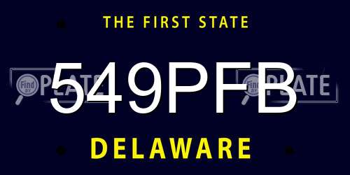 549PFB Delaware License Plate