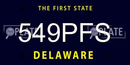 549PFS Delaware License Plate