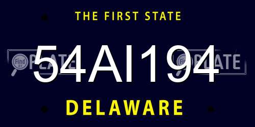 54AI194 Delaware License Plate