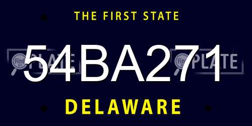 54BA271 Delaware License Plate